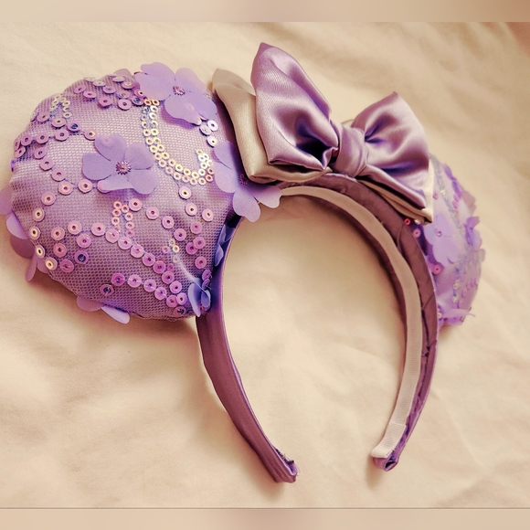 Purple Floral Disney Minnie Ears - Picture 2 of 3